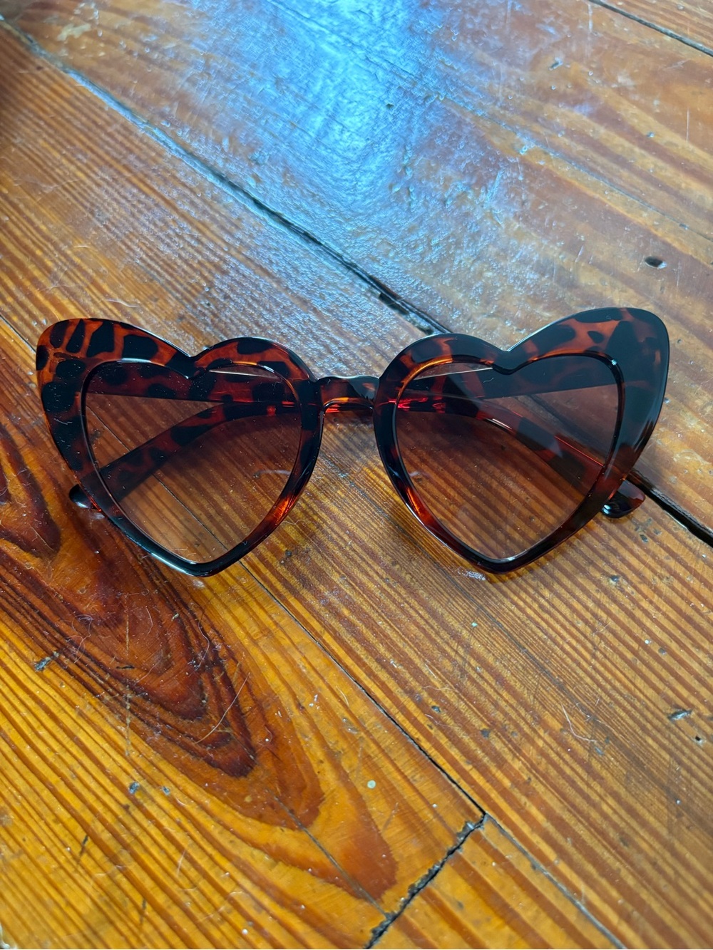 Tortoiseshell Heart-Shaped Sunglasses - Women Accessories